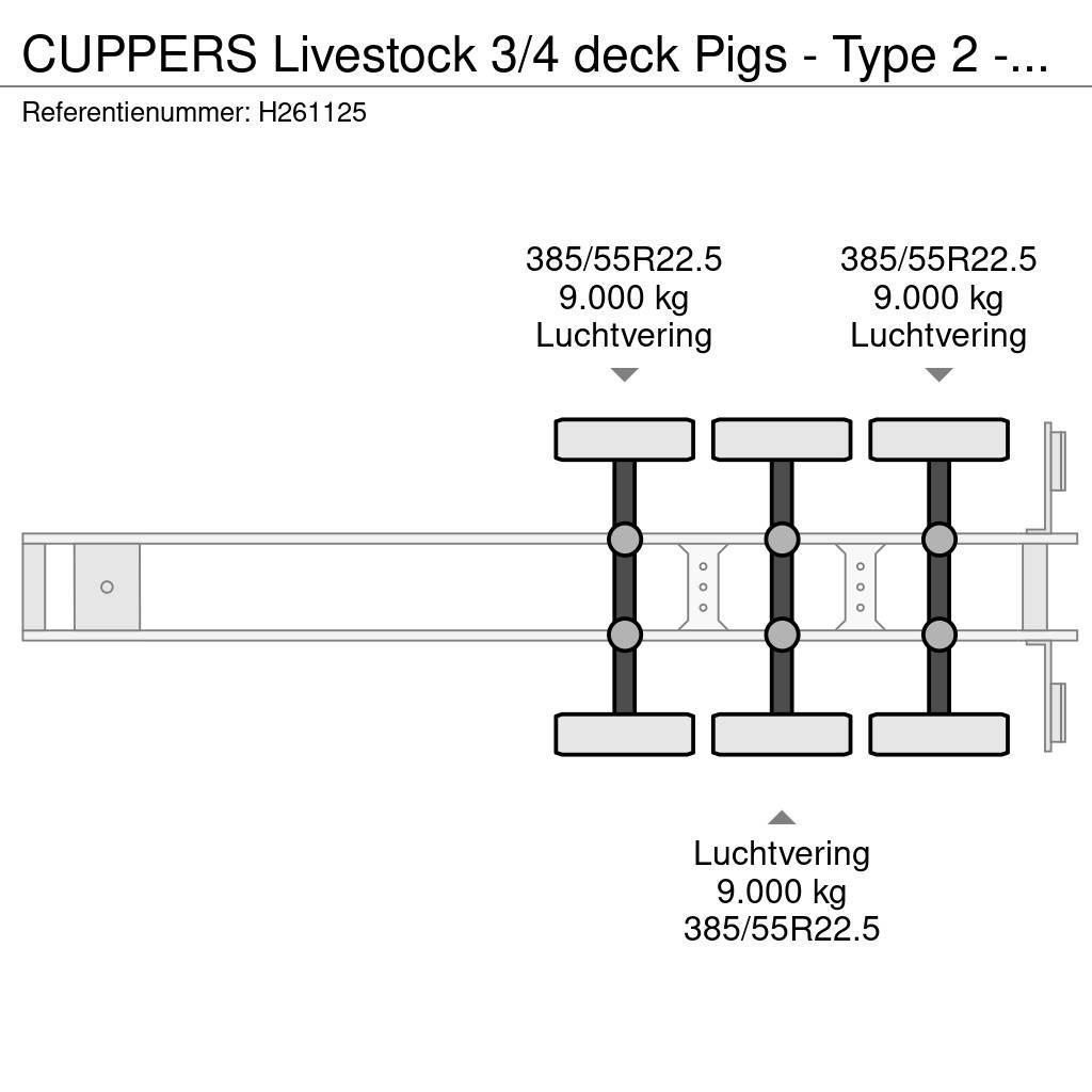  CUPPERS Livestock 3/4 deck Pigs  - Type 2 - Water Viehtransportauflieger