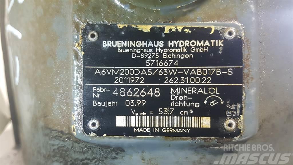 Brueninghaus Hydromatik A6VM200DA5/63W - Drive motor/Fahrmotor/Rijmotor Hydraulik