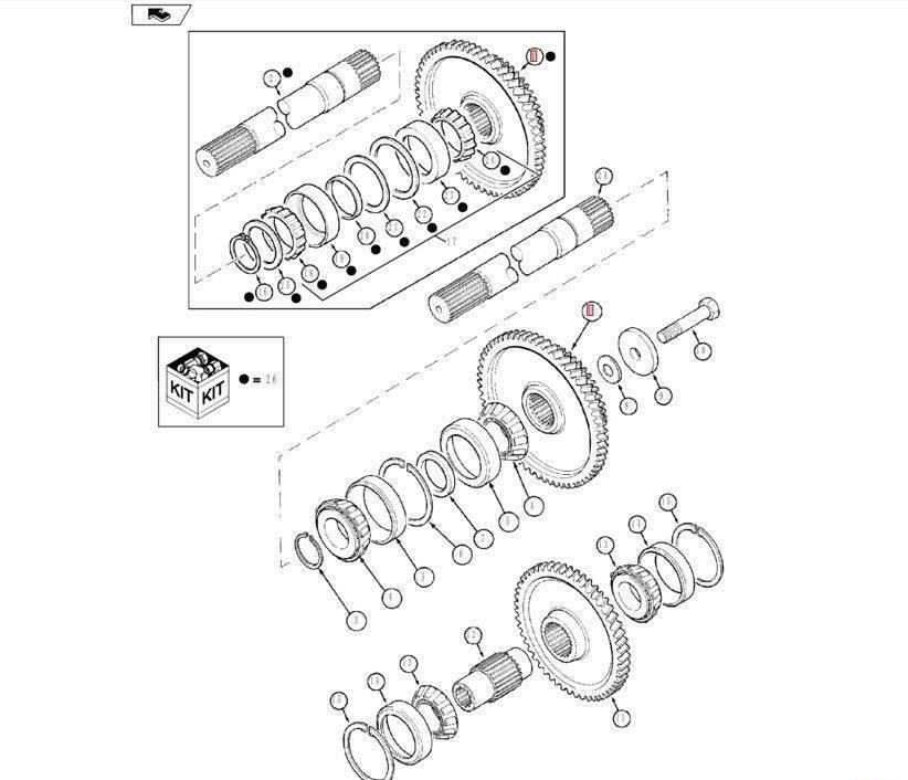 CASE Gear basket gear wheel 249312A3 CASE MX 100 Getriebe