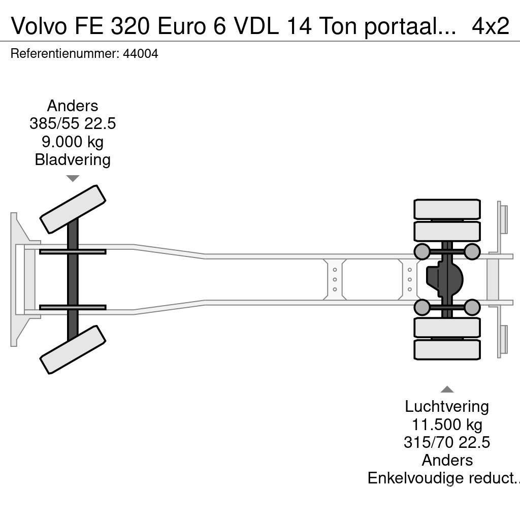 Volvo FE 320 Euro 6 VDL 14 Ton portaalarmsysteem Kipplader