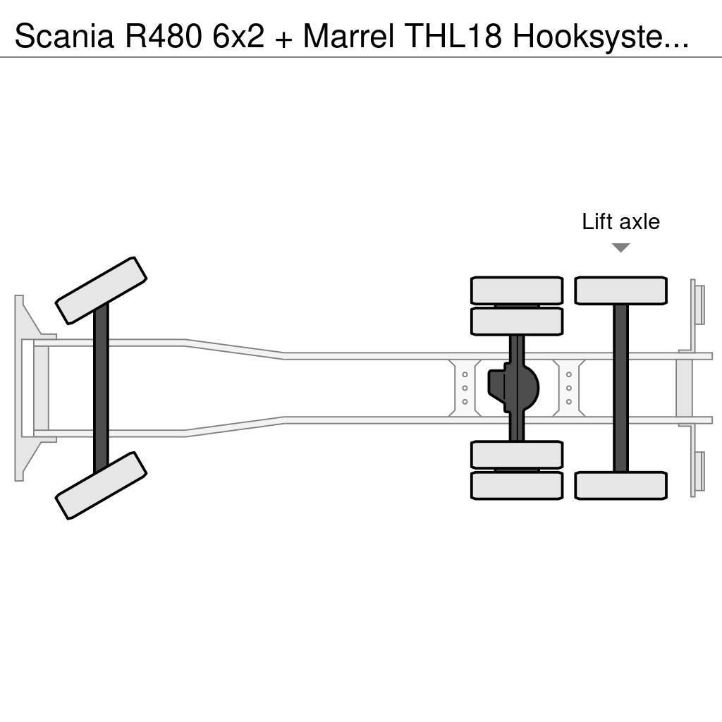Scania R480 6x2 + Marrel THL18 Hooksystem (euro 5) Abrollkipper