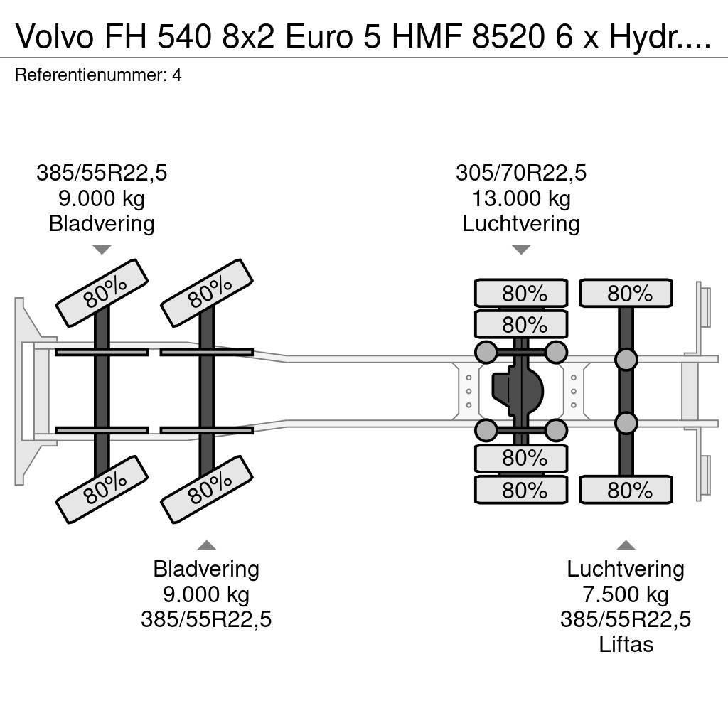 Volvo FH 540 8x2 Euro 5 HMF 8520 6 x Hydr. Jip 6 x Hydr. All-Terrain-Krane