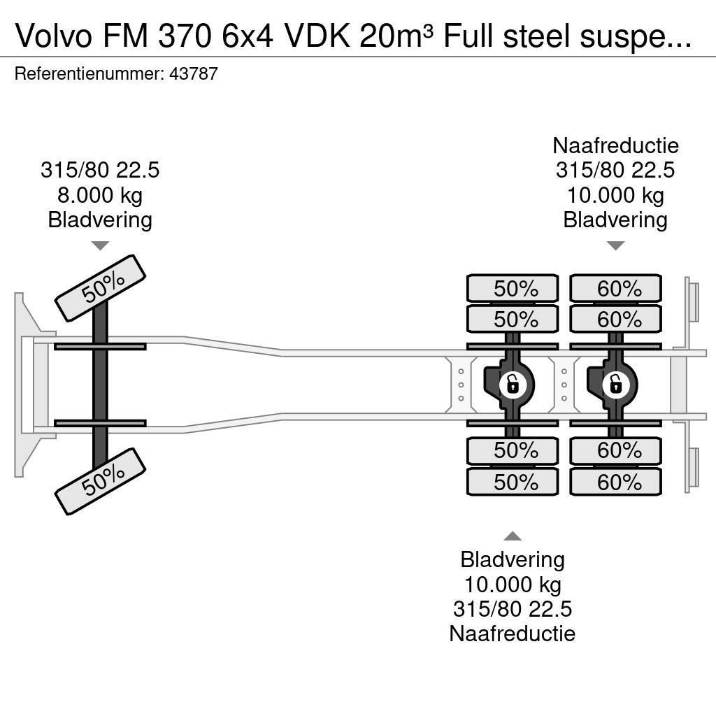Volvo FM 370 6x4 VDK 20m³ Full steel suspension Müllwagen
