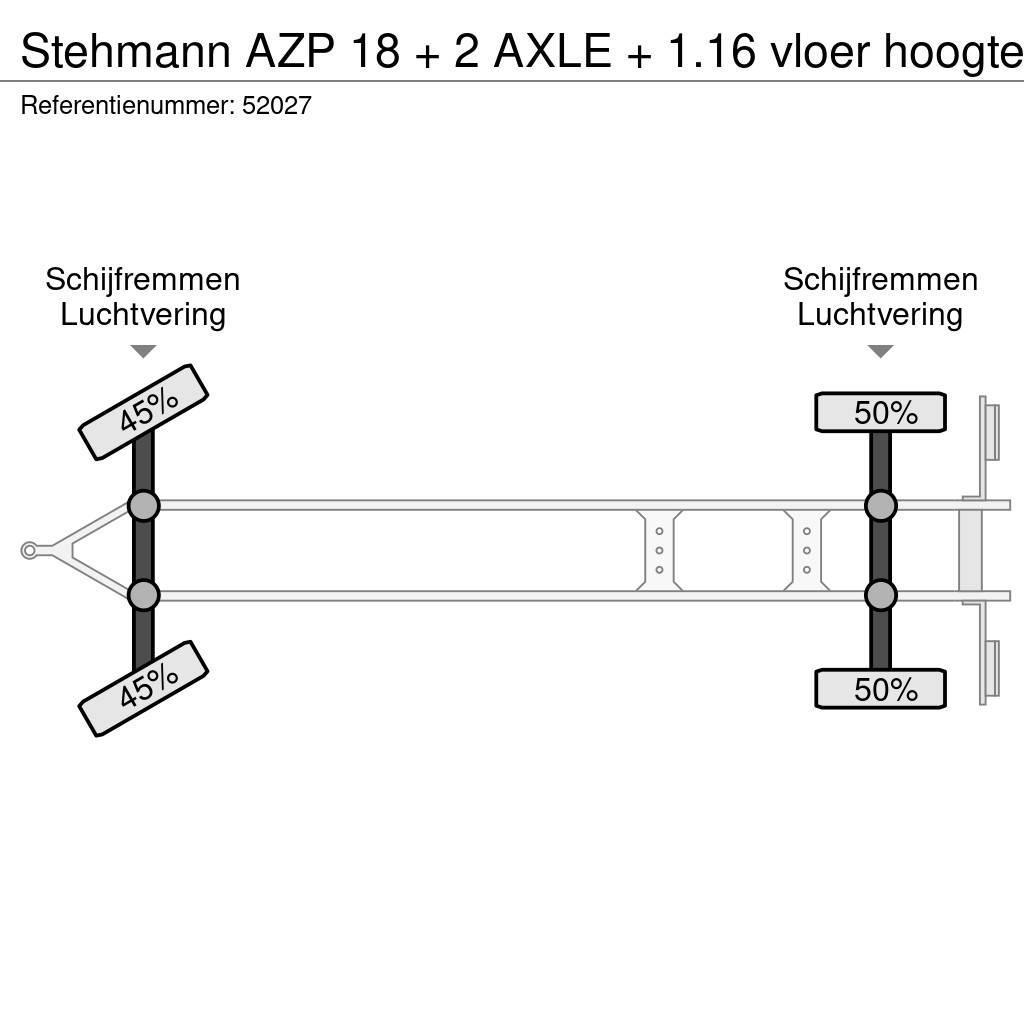 Stehmann AZP 18 + 2 AXLE + 1.16 vloer hoogte Curtainsideranhänger