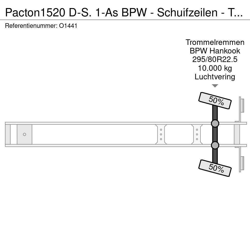 Pacton 1520 D-S. 1-As BPW - Schuifzeilen - Trommelremmen Curtainsiderauflieger