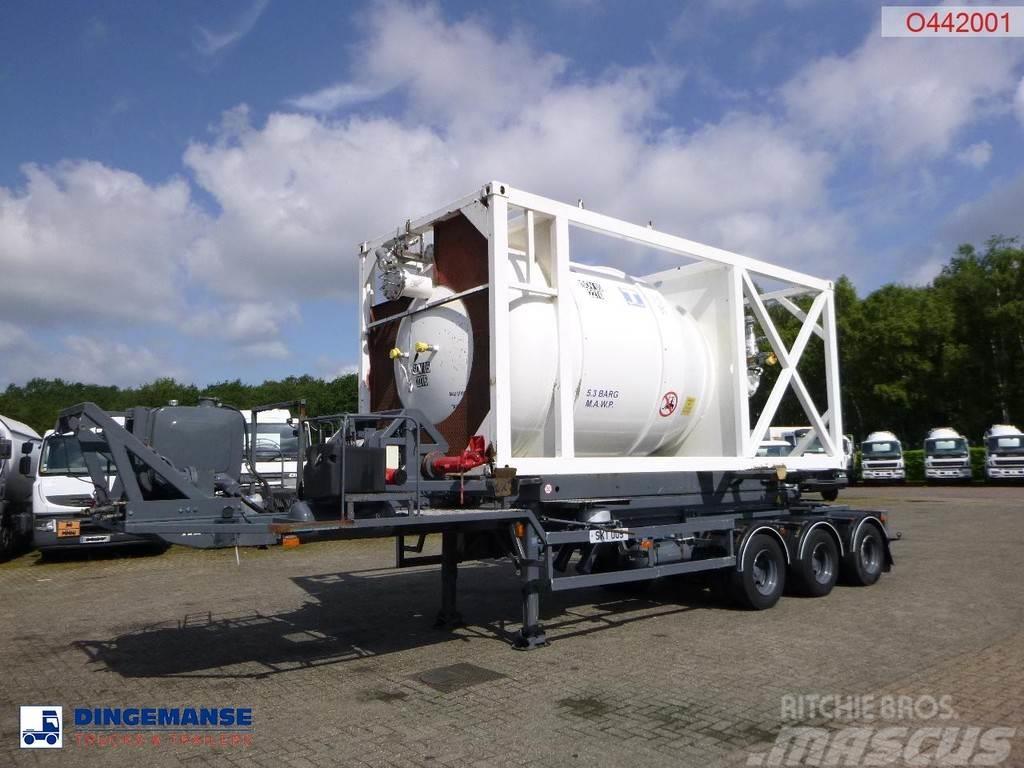  HTS 3-axle container trailer (sliding, tipping) + Kippladerauflieger