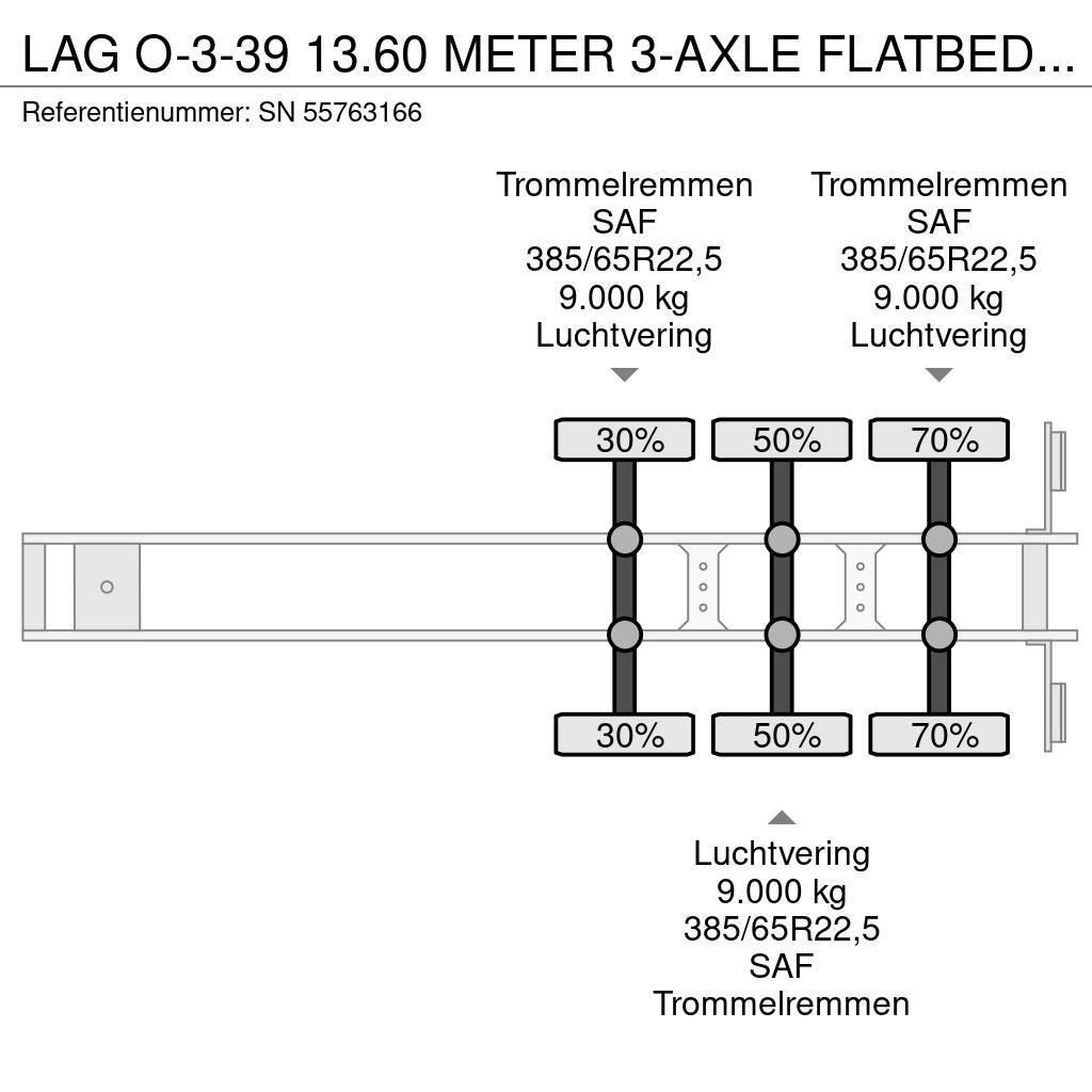 LAG O-3-39 13.60 METER 3-AXLE FLATBED (4 IDENTICAL UNI Pritschenauflieger