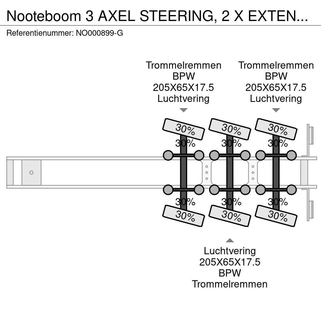 Nooteboom 3 AXEL STEERING, 2 X EXTENDABLE, LENGTH 10.9 M + 8 Tieflader-Auflieger