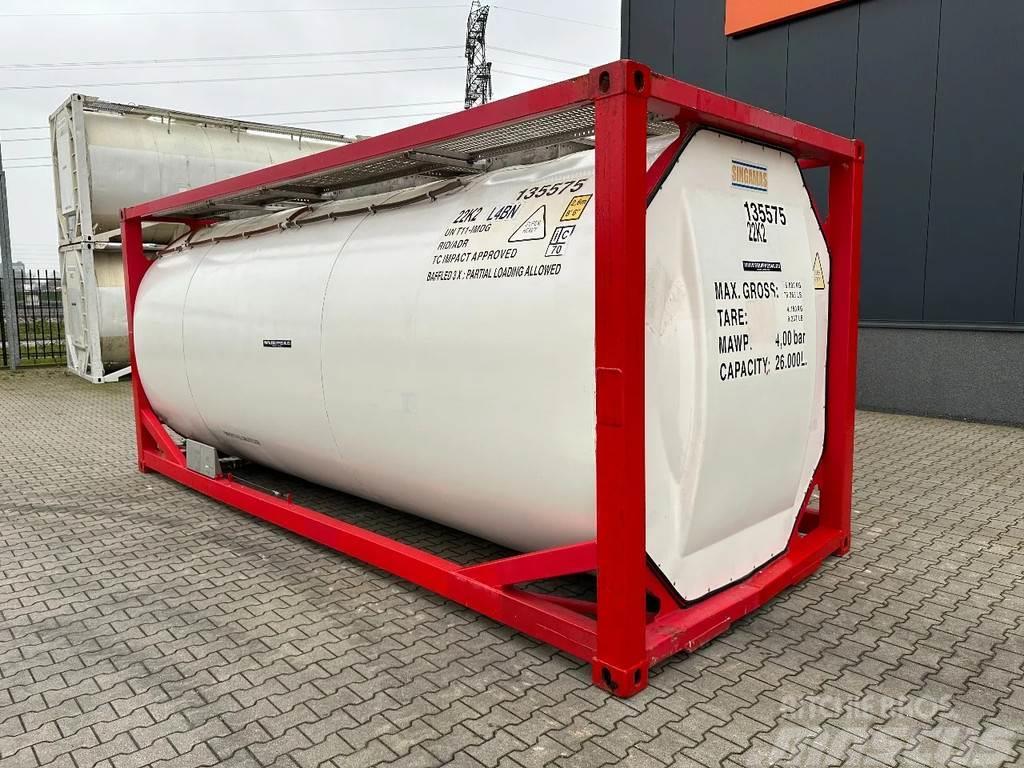  SINGAMAS 20FT ISO, 26.000L/1-COMP/3 BAFFELS, 5Y- + Tankcontainer 