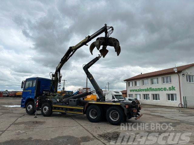 MAN TGA 41.460 for containers and scrap + crane 8x4 Abrollkipper