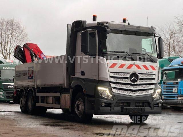 Mercedes-Benz Actros 2545 6x2 Lift-Lenk + HMF2320 Ladekran Pritschenwagen/Pritschenwagen mit Seitenklappe