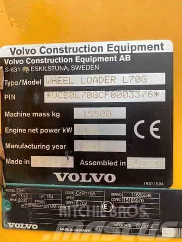 Volvo L70G **BJ. 2015 *19460H/Klima/Hochkippschaufel * Radlader
