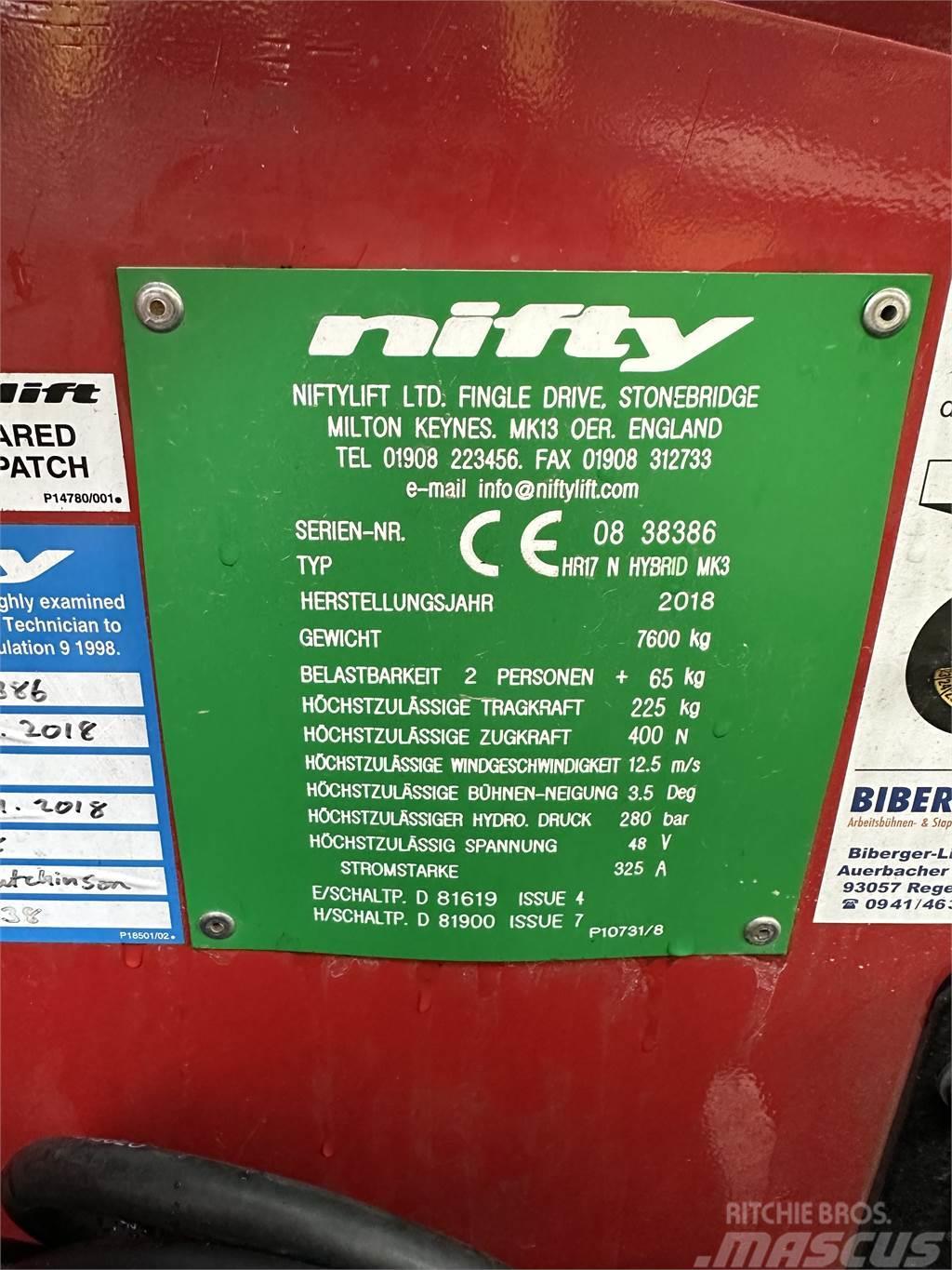 Niftylift HR 17 N HYBRID MK3 Gelenkteleskoparbeitsbühnen