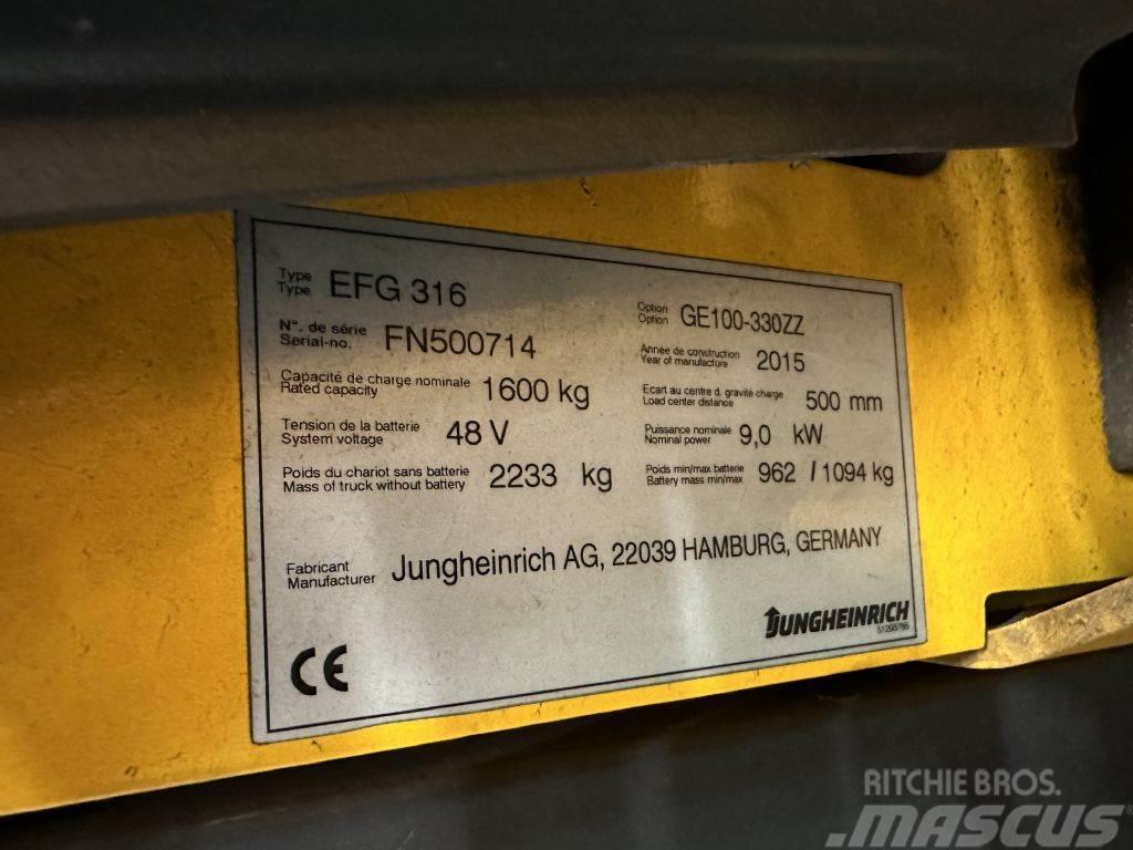 Jungheinrich EFG 316 - FREIHUB-Mast !!! Elektrostapler